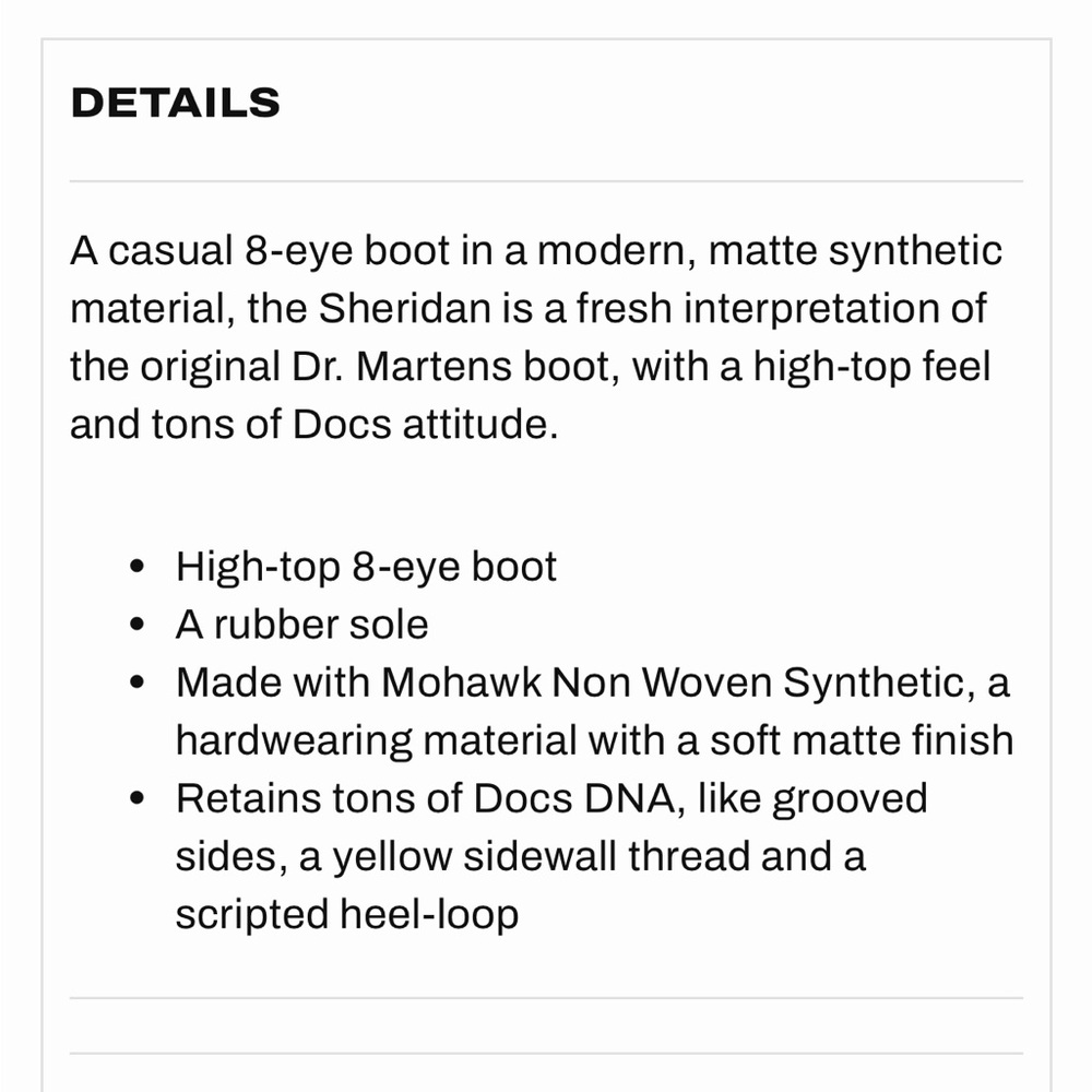 Dr Martens “Sheridan” High Top Boot. Black Matte Synthetic Material. Size W 10. - Picture 3 of 16